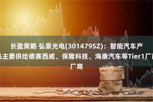 长盈策略 弘景光电(301479SZ)：智能汽车产品主要供给德赛西威、保隆科技、海康汽车等Tier1厂商